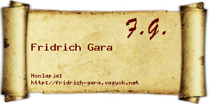 Fridrich Gara névjegykártya